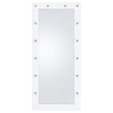 Zayan floor mirror reflecting room with white gloss finish