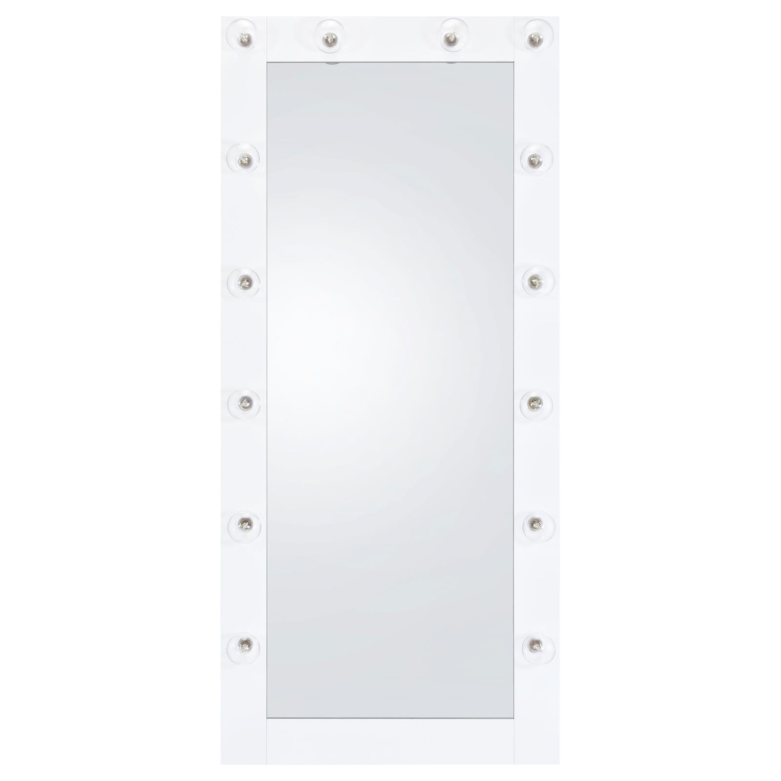 Zayan floor mirror reflecting room with white gloss finish