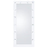 Full-length view of Zayan floor mirror standing in modern interior