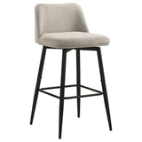 Mellor Slate Brown Fabric Upholstered Swivel Bar Chair Set of 2 — product image 2