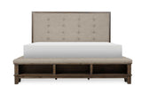 Gray Fabric Tufted Bedroom Set bed bedroom view