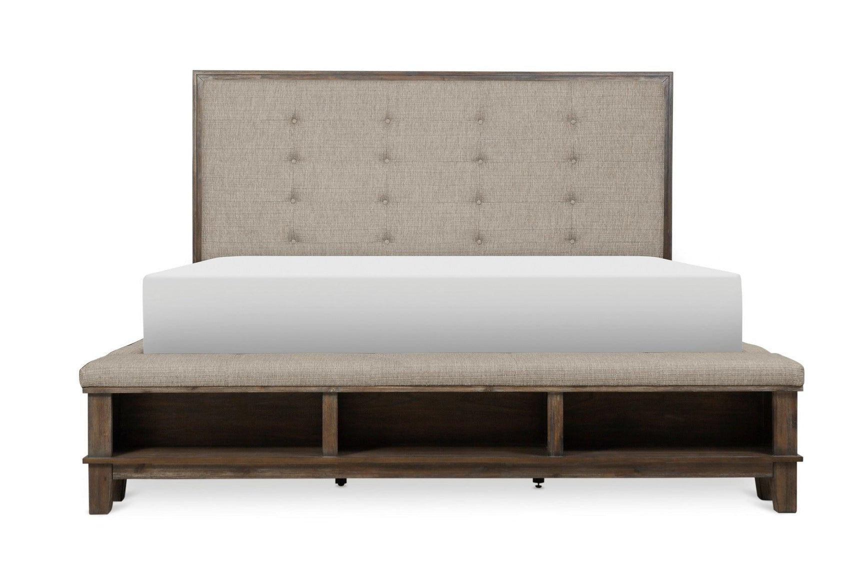 Gray Fabric Tufted Bedroom Set bed bedroom view