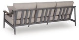 Ocean Gray Beach Outdoor Sofa and Loveseat with Coffee Table Set — back view