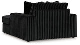 Midnight-Madness Onyx Velvet Oversized Chaise