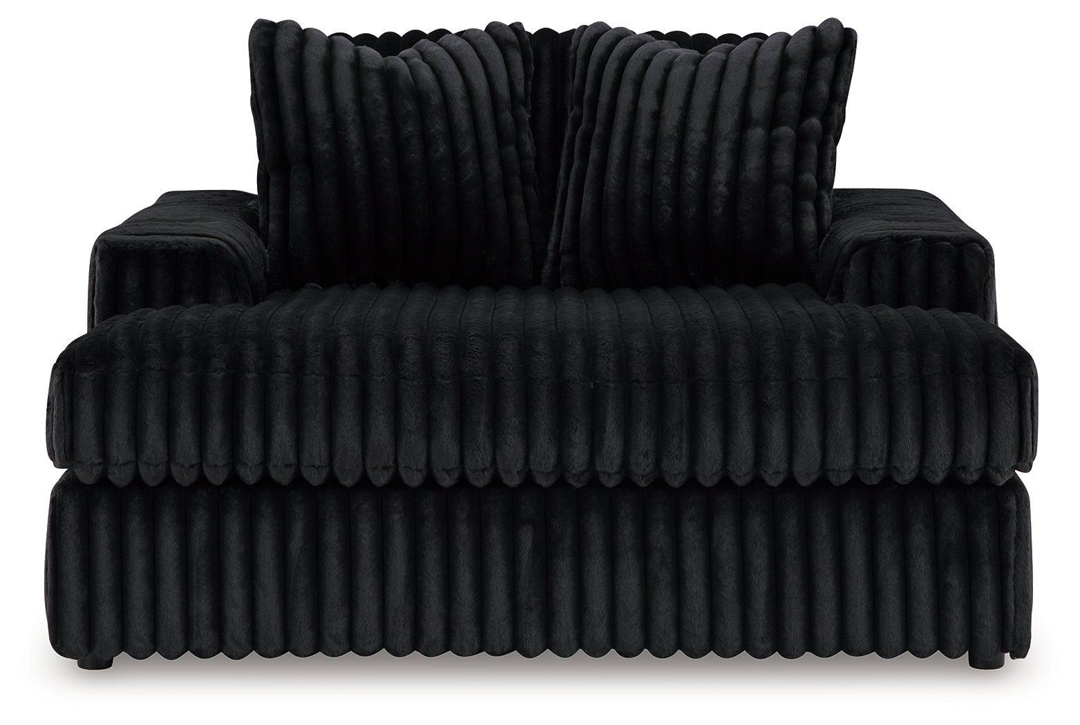 Midnight-Madness Onyx Velvet Oversized Chaise