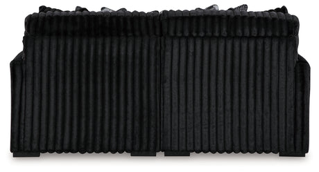 Detail of Midnight Madness Onyx Super Chaise sectional sofa back