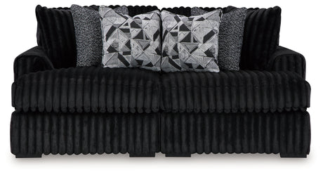 Midnight Madness Onyx Super Chaise sectional sofa side view
