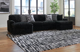 Fabric close-up of Midnight-Madness Onyx Velvet sectional