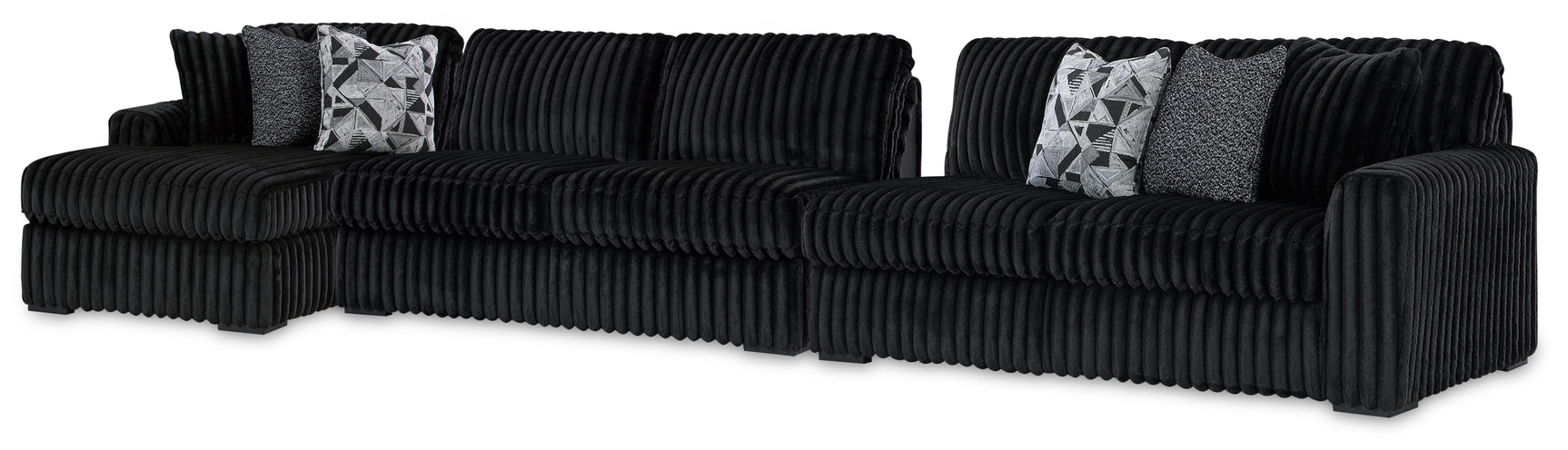 main view of Midnight-Madness Onyx 3-Piece Sectional with Chaise sectional sofa