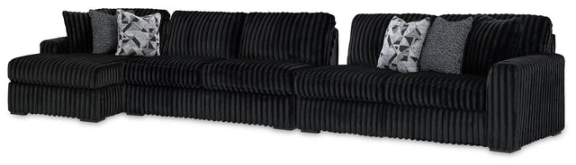 main view of Midnight-Madness Onyx 3-Piece Sectional with Chaise sectional sofa