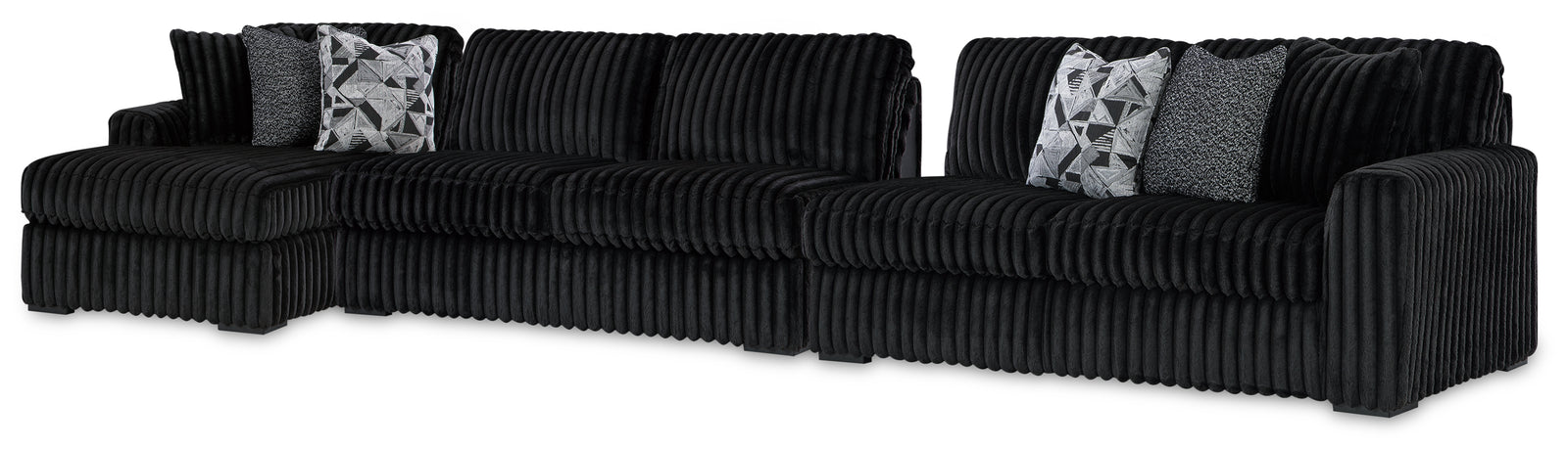 main view of Midnight-Madness Onyx 3-Piece Sectional with Chaise sectional sofa