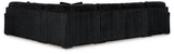 detail view of Midnight-Madness Onyx Velvet 4-Piece Sectional Sofa with Chaise