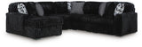 Midnight-Madness Onyx 6-Piece Sectional Sofa with Chaise side view