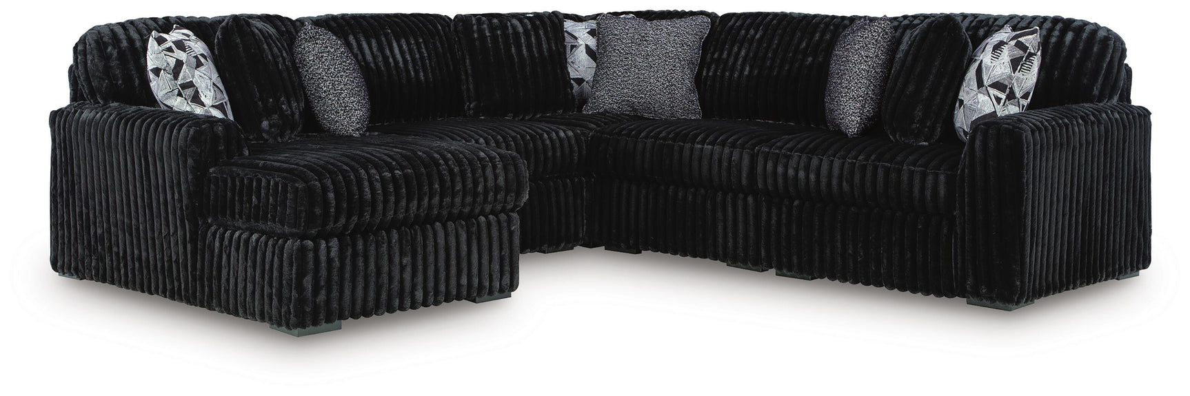 Midnight-Madness Onyx 6-Piece Sectional Sofa with Chaise side view