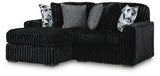 Side view of Midnight-Madness Onyx 2-Piece Sectional Sofa with Chaise