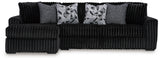 room view of Midnight-Madness Onyx Velvet 2-Piece Sectional Sofa with Chaise sectional sofa