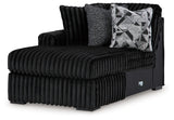 detail view of Midnight-Madness Onyx 3-Piece Sectional with Chaise sectional sofa