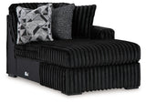 Detail view of Midnight-Madness Onyx Velvet sectional fabric