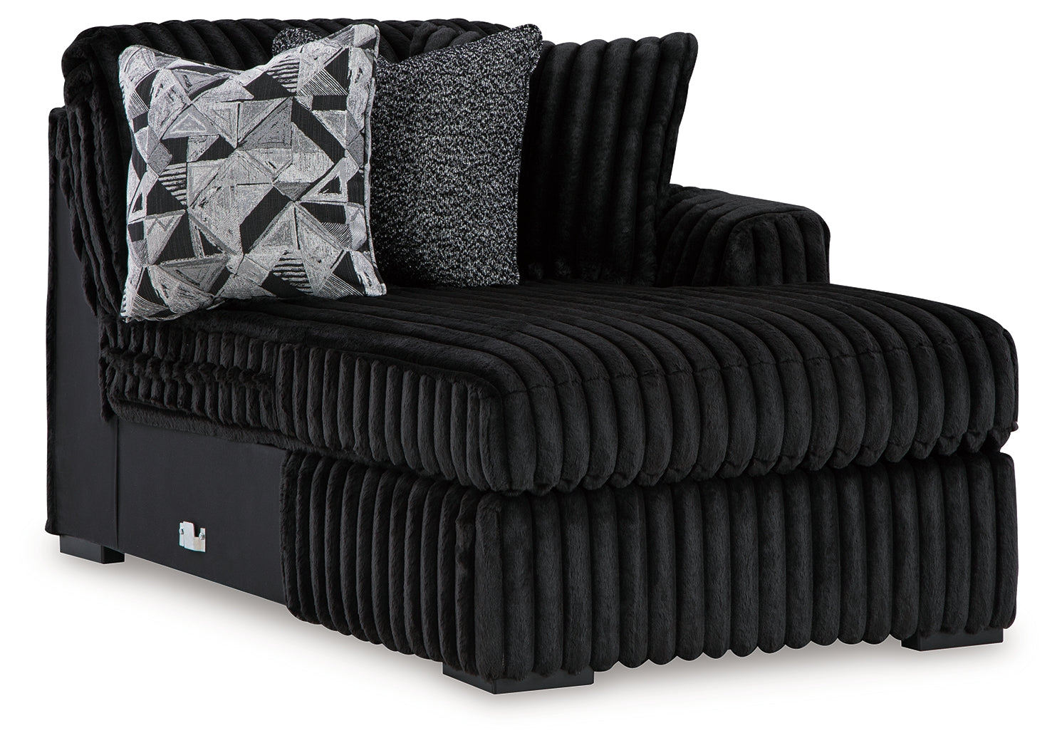 Detail view of Midnight-Madness Onyx Velvet sectional fabric