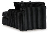 Back view of Midnight-Madness Onyx Velvet sectional sofa