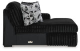 Midnight-Madness Onyx Velvet 3-Piece Sectional with Chaise from Decor Furniture