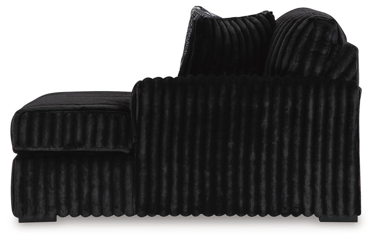 Midnight-Madness Onyx Velvet 3-Piece Sectional with Chaise view 5