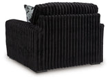 Midnight-Madness Onyx Velvet Oversized Chair back view