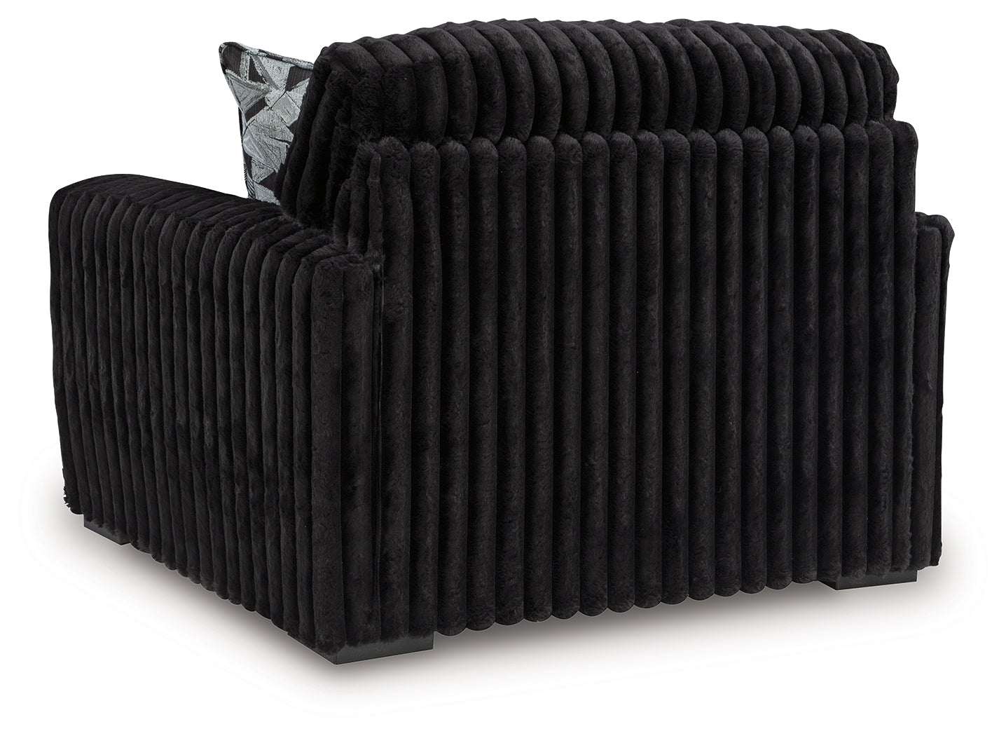 Midnight-Madness Onyx Velvet Oversized Chair back view