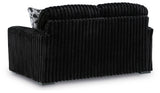 Back side view of Midnight-Madness Onyx Sofa and Loveseat