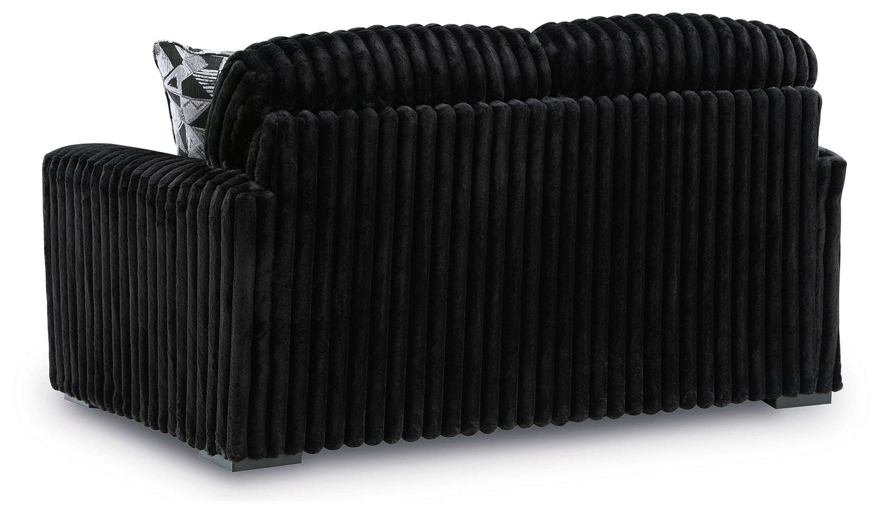 Back side view of Midnight-Madness Onyx Sofa and Loveseat