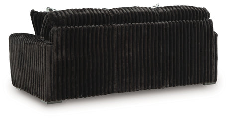 Midnight-Madness Onyx Velvet Sofa, back view
