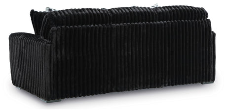 Side back view of Midnight-Madness Onyx Sofa and Loveseat