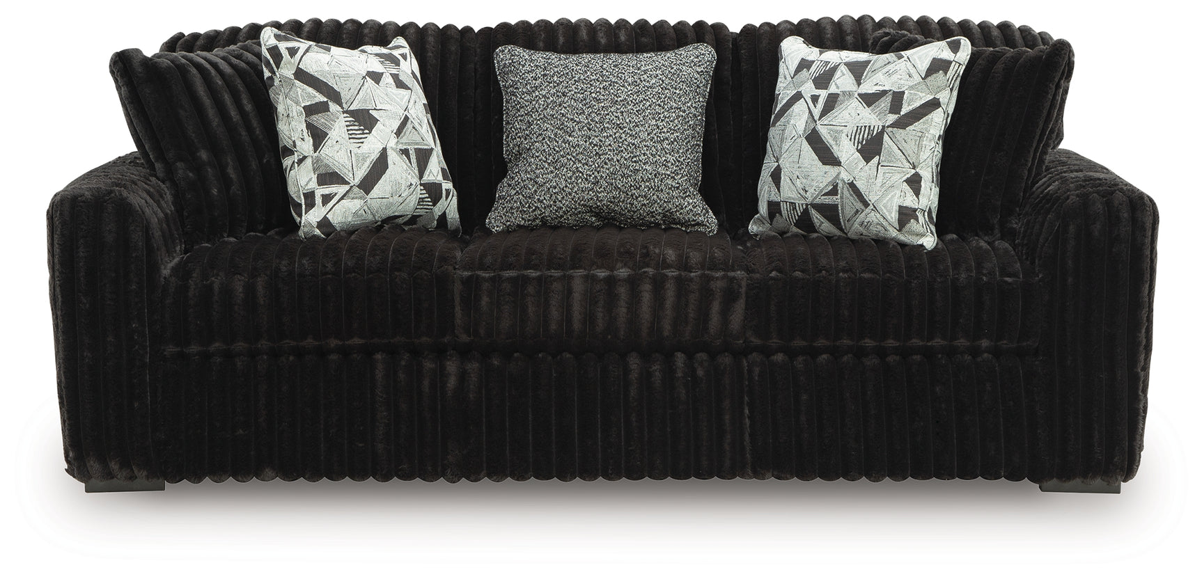 Midnight-Madness Onyx Velvet Sofa, detailed fabric close-up