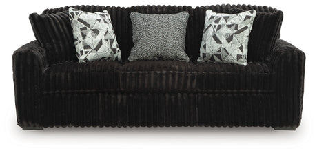 Midnight-Madness Onyx Velvet Sofa, detailed fabric close-up