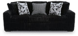 Close detail image of Midnight-Madness Onyx Sofa and Loveseat stitching