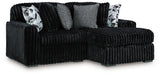 Angled main view of Midnight-Madness Onyx 2-Piece Sectional with Chaise