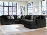 Midnight-Madness Onyx 6-Piece Sectional Sofa with Chaise fabric detail