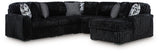 Midnight-Madness Onyx 6-Piece Sectional Sofa with Chaise chaise side view