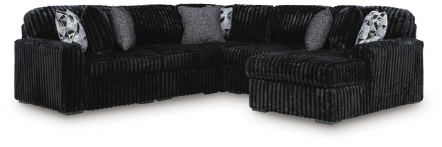 main view of Midnight-Madness Onyx 5-Piece Sectional with Chaise sectional sofa