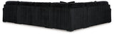main view of Midnight-Madness Onyx Velvet 4-Piece Sectional Sofa with Chaise