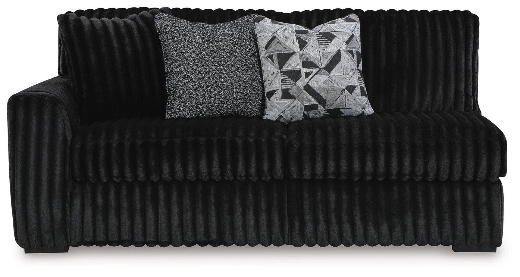 Midnight-Madness Onyx Velvet 3-Piece Sectional with Chaise view 11