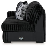 Midnight-Madness Onyx Velvet 3-Piece Sectional Sofa with Chaise main view
