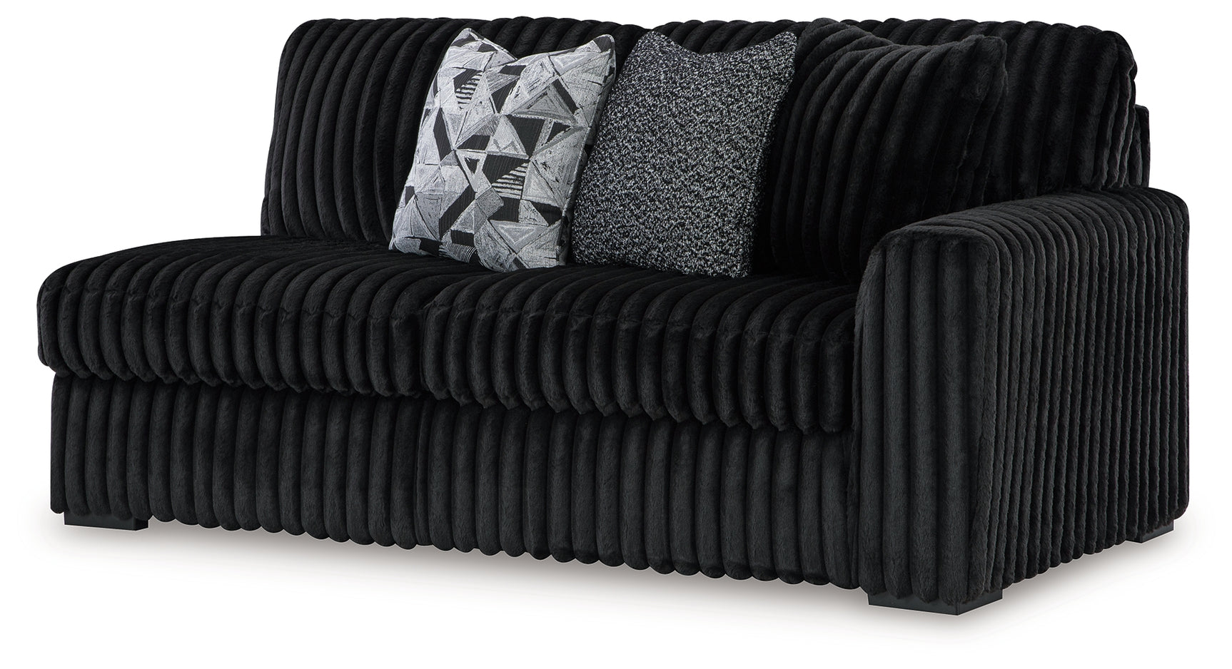 room view of Midnight-Madness Onyx 3-Piece Sectional with Chaise sectional sofa