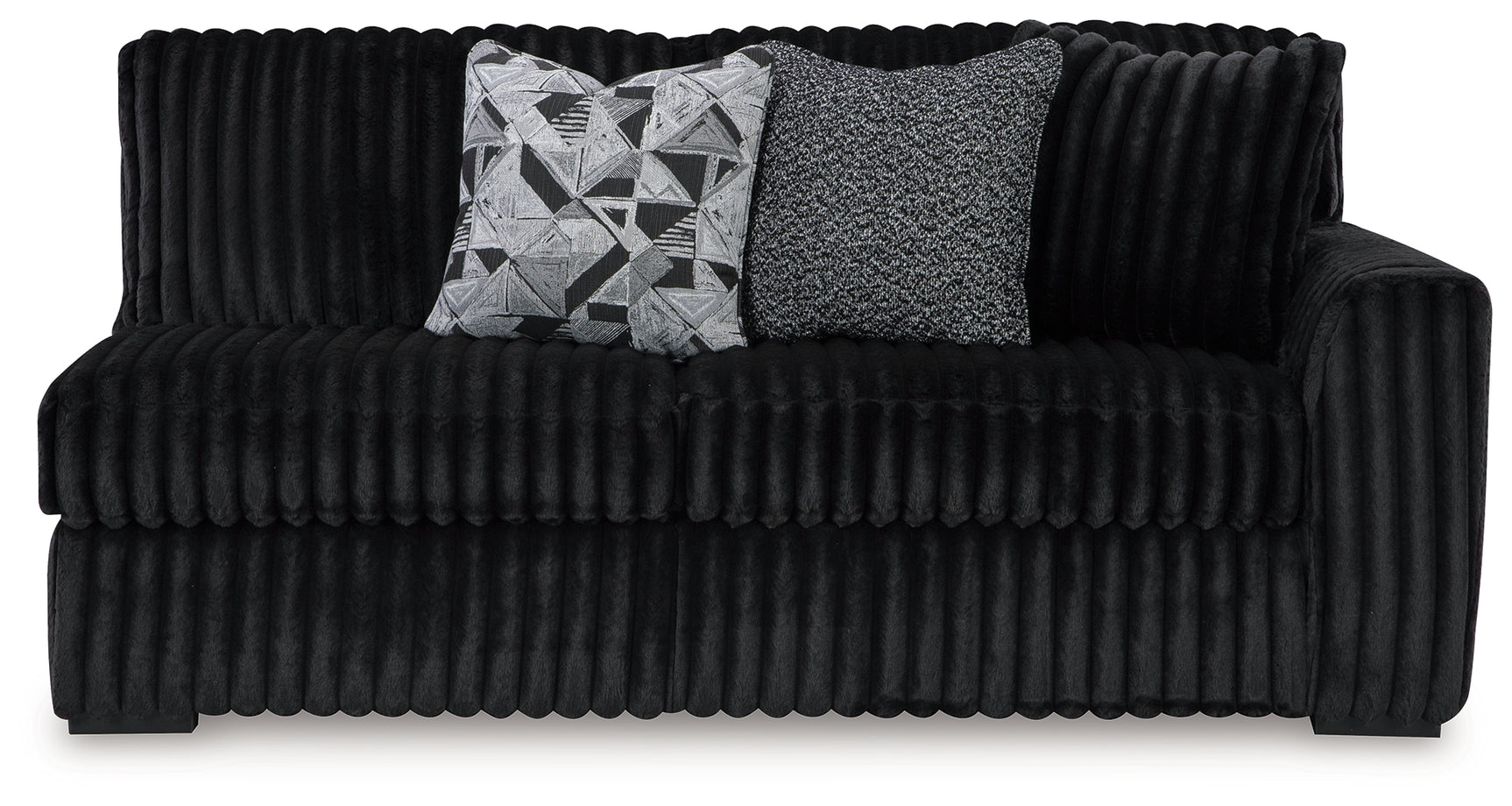 detail view of Midnight-Madness Onyx 3-Piece Sectional with Chaise sectional sofa