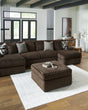 main view of Midnight-Madness Chocolate Velvet Super Chaise furniture