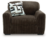 Midnight-Madness Oversized Chair, back view showing frame and upholstery