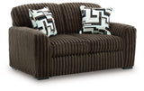Midnight-Madness Chocolate Loveseat front view