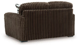 back view of Midnight Madness Chocolate Sofa and Loveseat furniture