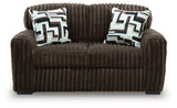Midnight-Madness Chocolate Loveseat back view