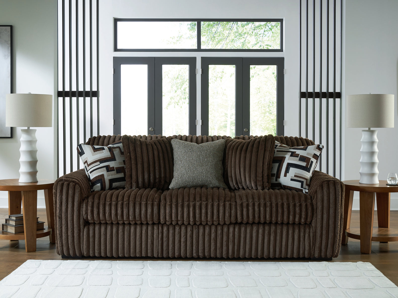 main view of Midnight-Madness Chocolate Sofa furniture